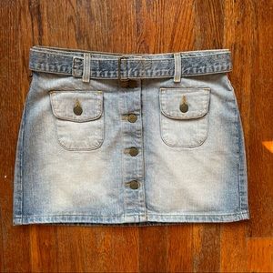 Polo by Ralph Lauren Jean Mini Skirt Button Up Size 4